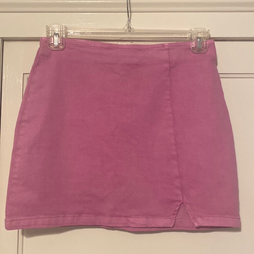 Front Seamed Denim Mini